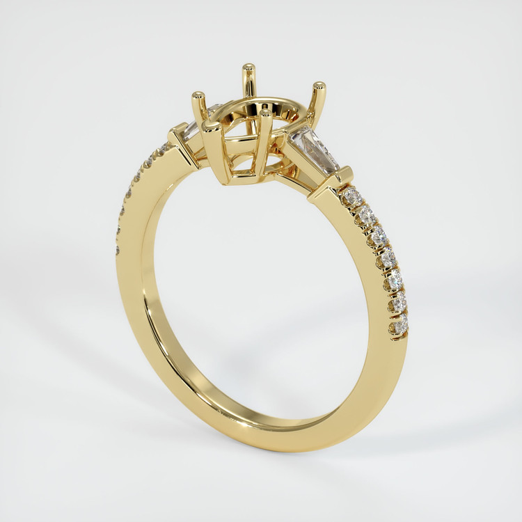 14K Yellow Gold Pave Ring Setting