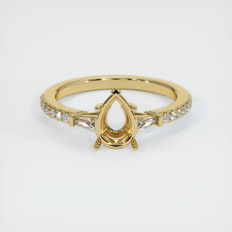 14K Yellow Gold Three Stone Ring Setting