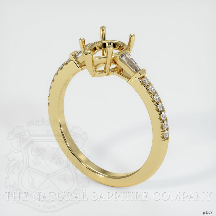 18K Yellow Gold Three Stone Ring Setting