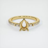18K Yellow Gold Three Stone Ring Setting Image