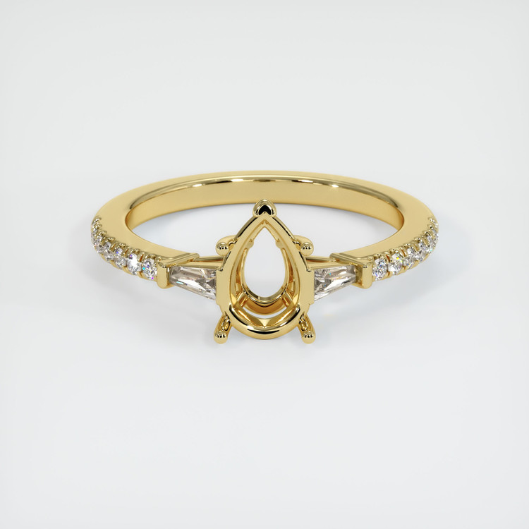 18K Yellow Gold Three Stone Ring Setting
