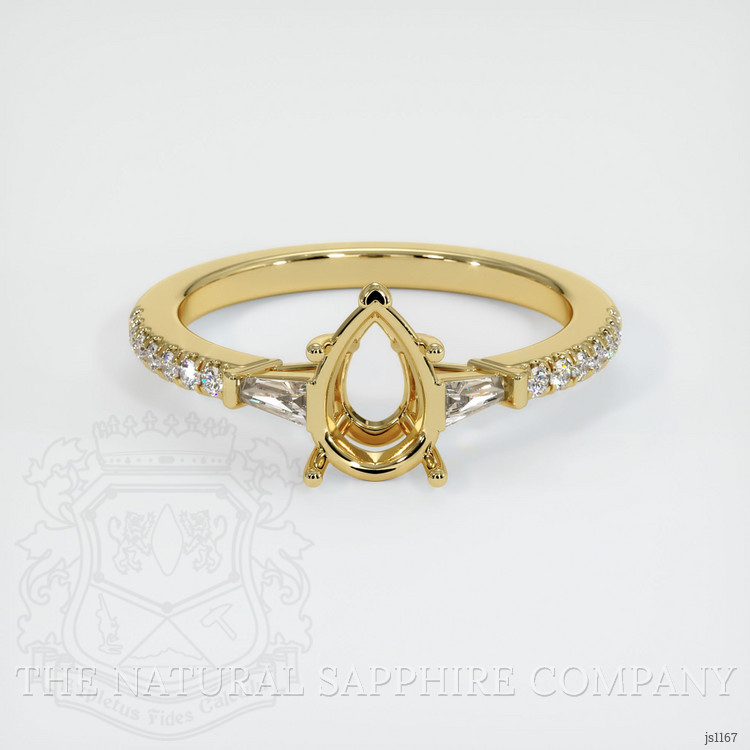 18K Yellow Gold Three Stone Ring Setting