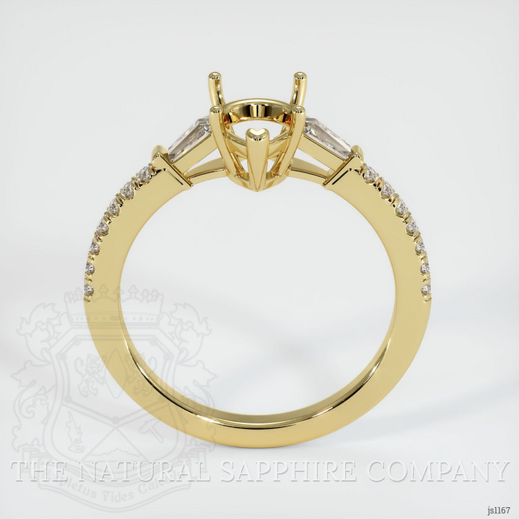 18K Yellow Gold Three Stone Ring Setting