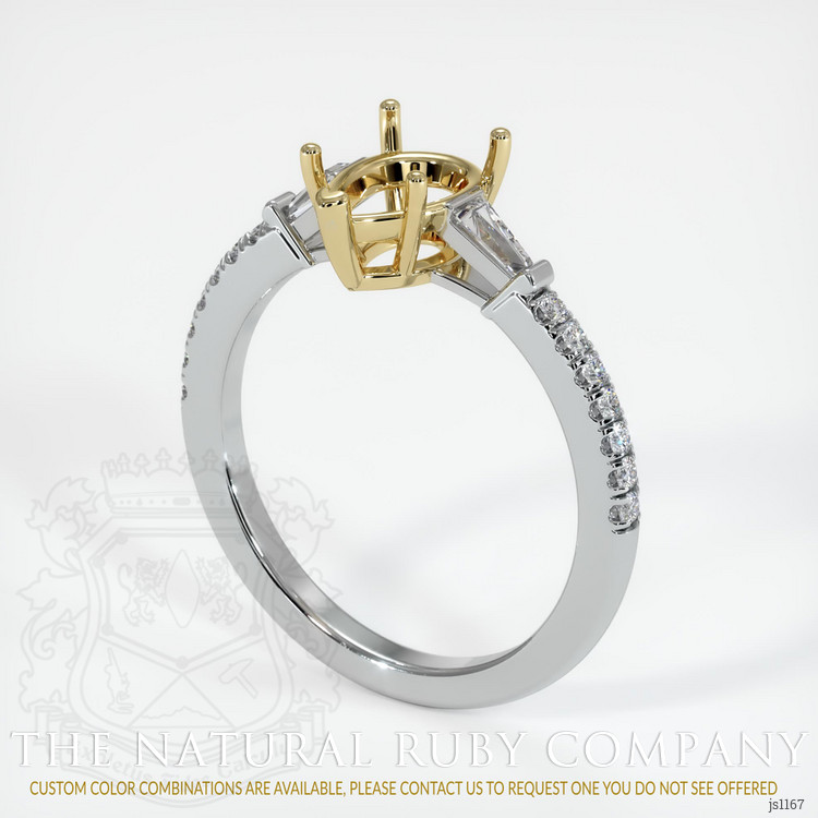 14K Yellow & White Pave Ring Setting