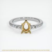 14K Yellow & White Three Stone Ring Setting Image