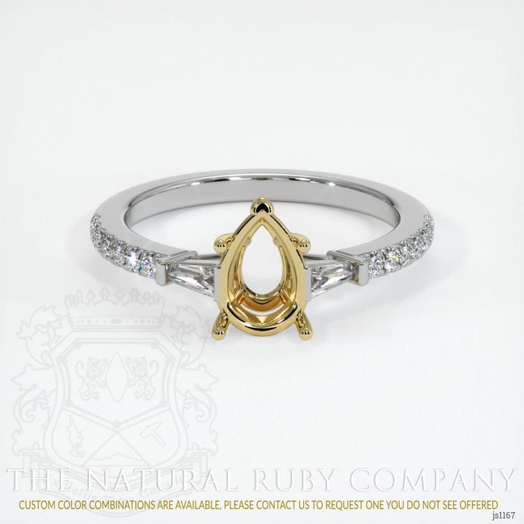 14K Yellow & White Pave Ring Setting