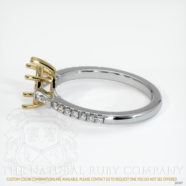 14K Yellow & White Pave Ring Setting