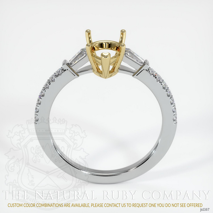 14K Yellow & White Pave Ring Setting