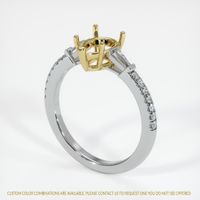 Pave Tourmaline Ring 5.33 Ct., 18K Yellow & White Combination Setting