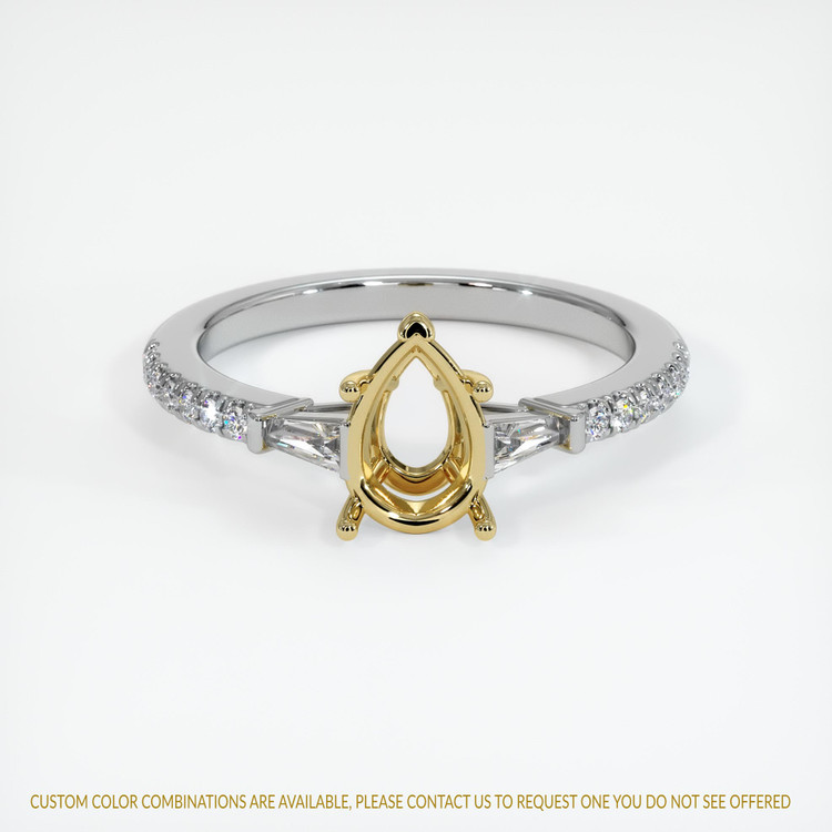 18K Yellow & White Pave Ring Setting