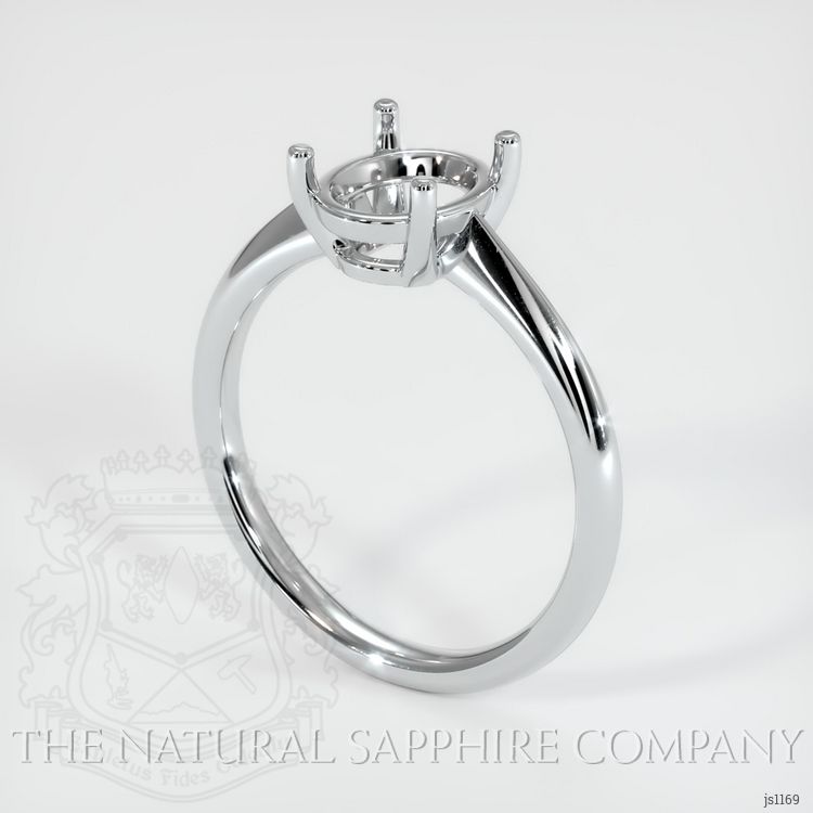 14K White Gold Solitaire Ring Setting