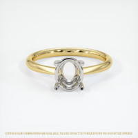 14K White & Yellow Solitaire Ring Setting Image