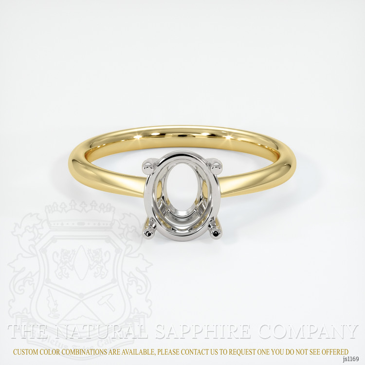 14K White & Yellow Solitaire Ring Setting