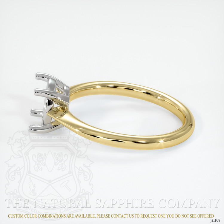 14K White & Yellow Solitaire Ring Setting