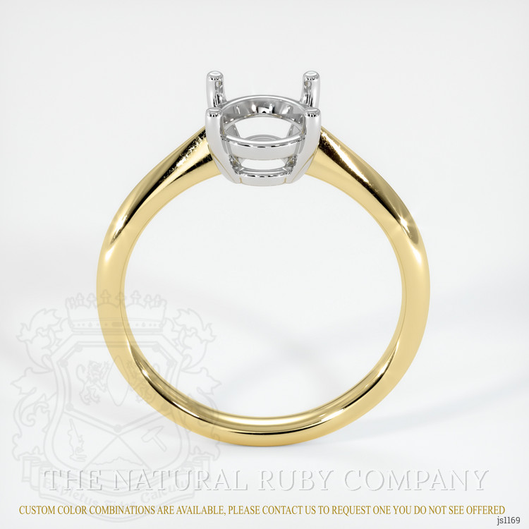 14K White & Yellow Solitaire Ring Setting