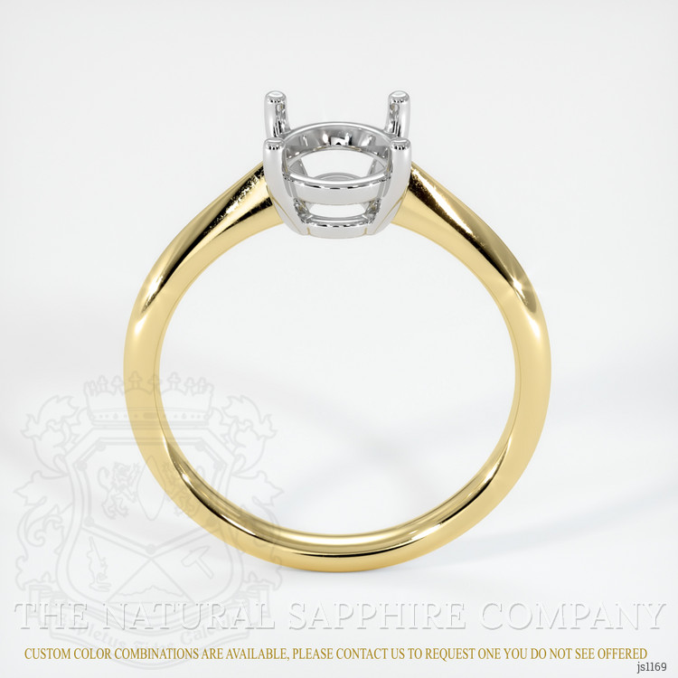 14K White & Yellow Solitaire Ring Setting