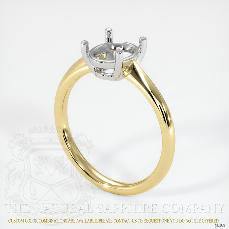 18K White & Yellow Solitaire Ring Setting