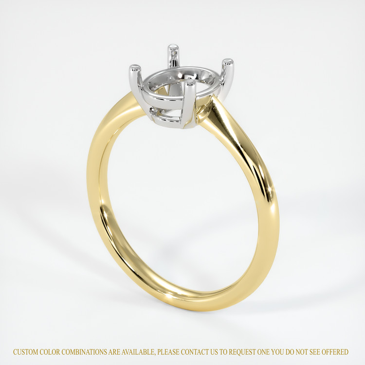 18K White & Yellow Solitaire Ring Setting