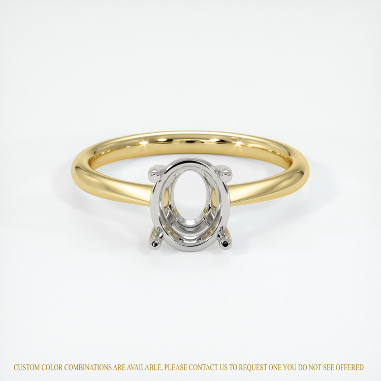 18K White & Yellow Solitaire Ring Setting