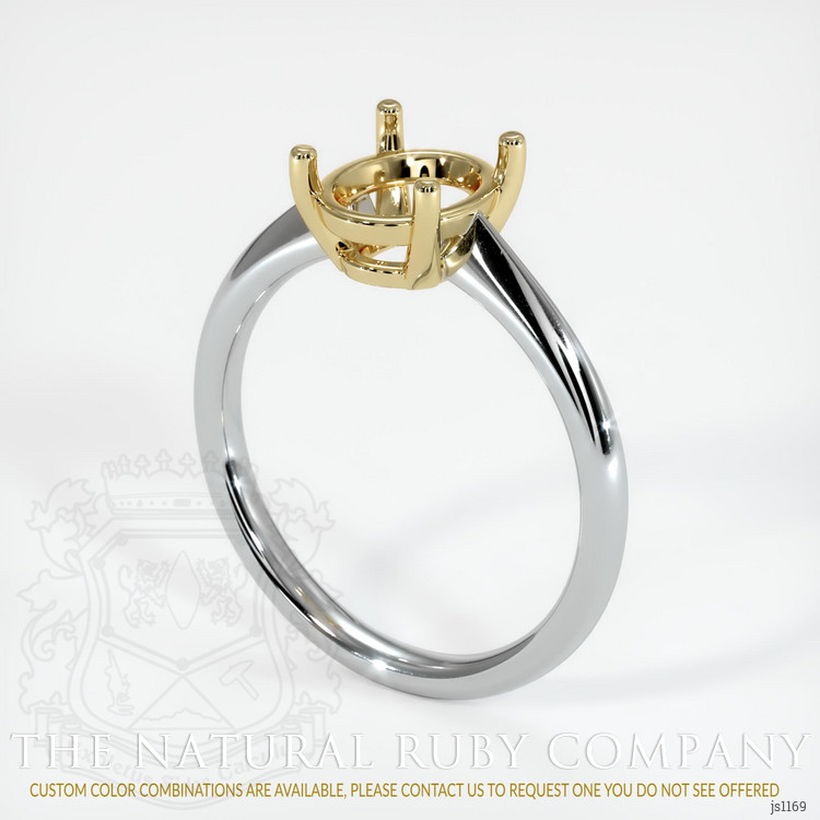 14K Yellow & White Solitaire Ring Setting