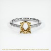 14K Yellow & White Solitaire Ring Setting Image