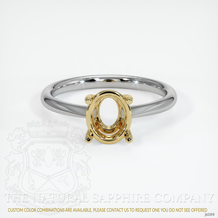 14K Yellow & White Solitaire Ring Setting