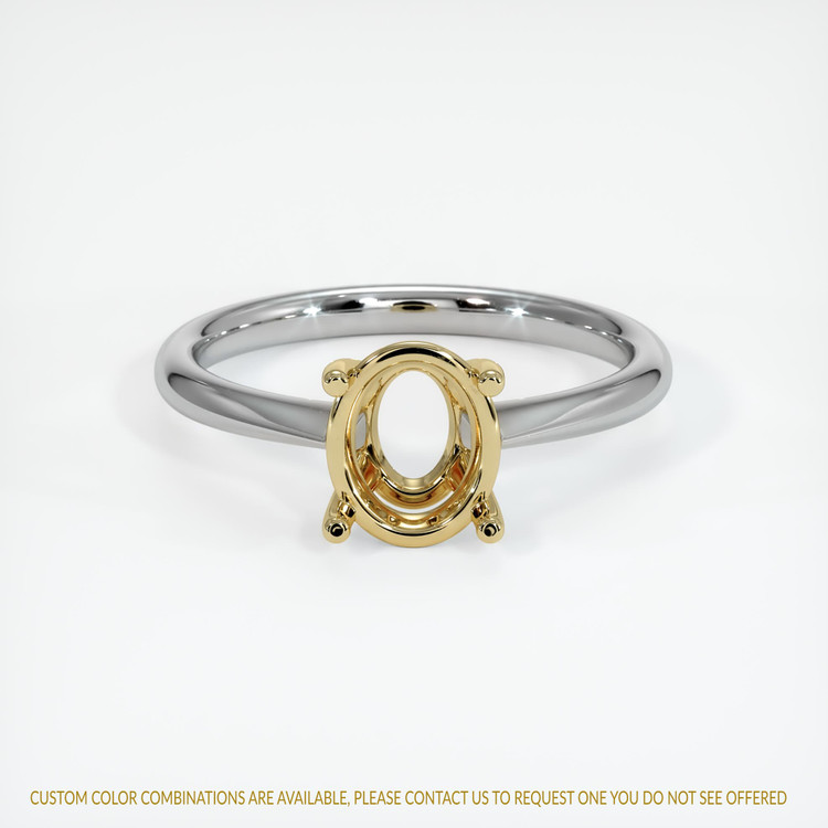 14K Yellow & White Solitaire Ring Setting