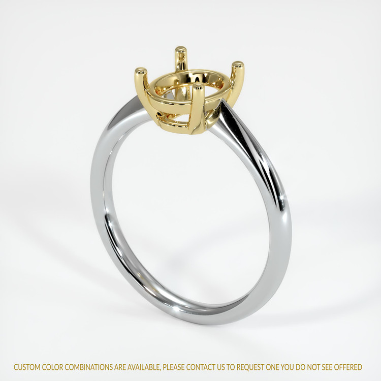 18K Yellow & White Solitaire Ring Setting