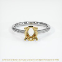 18K Yellow & White Solitaire Ring Setting Image