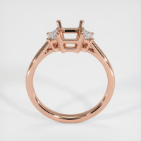 14K Rose Gold Three Stone Ring Setting Image