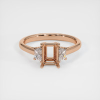 18K Rose Gold Three Stone Ring Setting Image