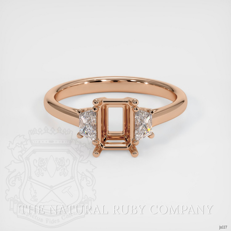 18K Rose Gold Three Stone Ring Setting