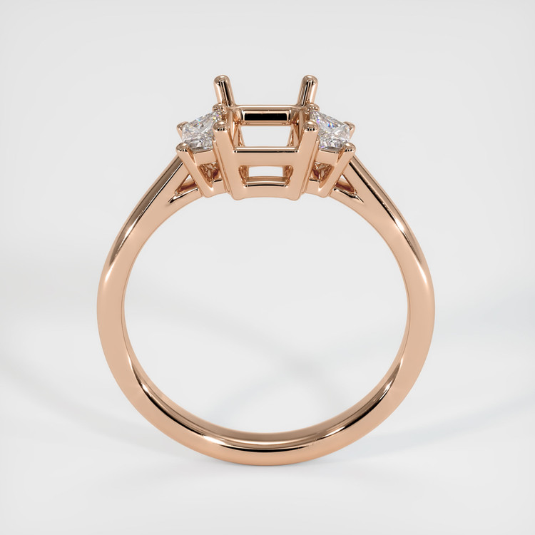 18K Rose Gold Three Stone Ring Setting