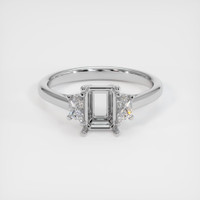 14K White Gold Three Stone Ring Setting Image