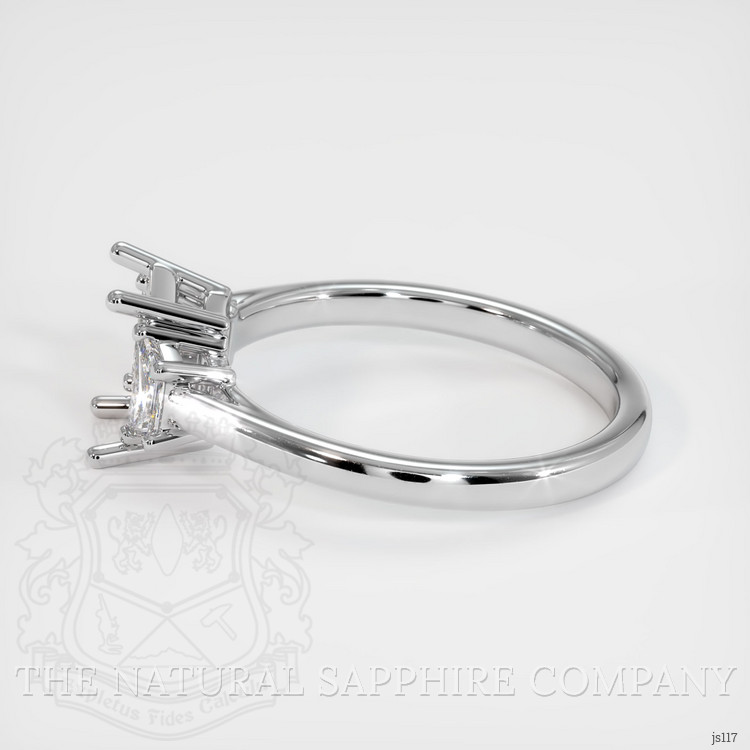 14K White Gold Three Stone Ring Setting
