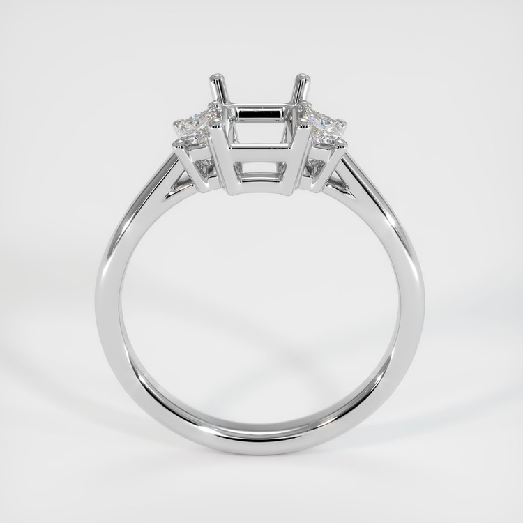 14K White Gold Three Stone Ring Setting