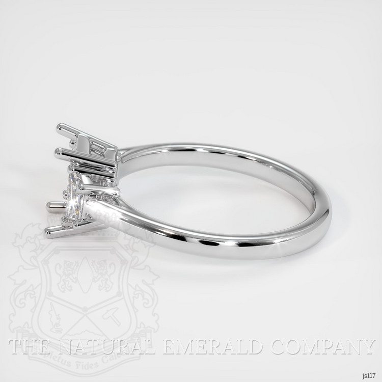 18K White Gold Three Stone Ring Setting