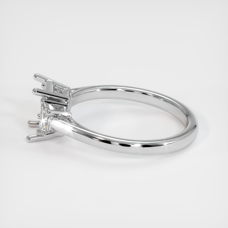 18K White Gold Three Stone Ring Setting