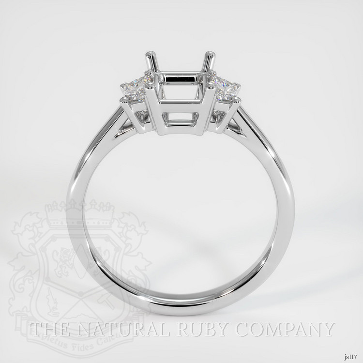 18K White Gold Three Stone Ring Setting