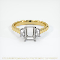 14K White & Yellow Three Stone Ring Setting Image