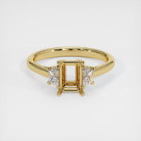 10K Yellow Gold Three Stone Ring Setting Image