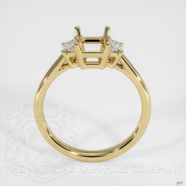 10K Yellow Gold Three Stone Ring Setting