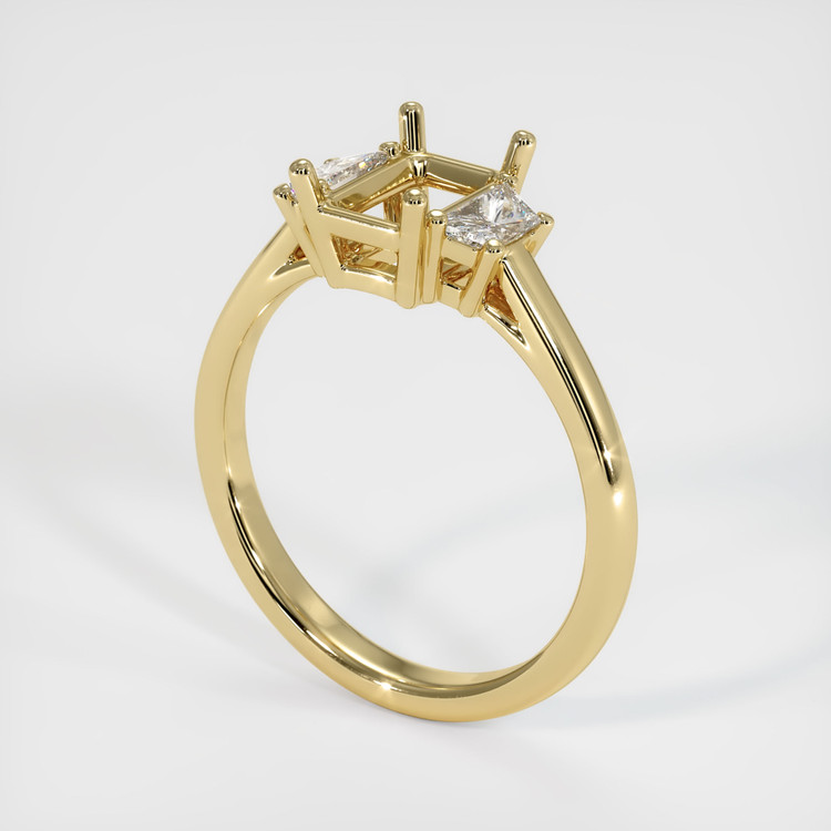 14K Yellow Gold Three Stone Ring Setting
