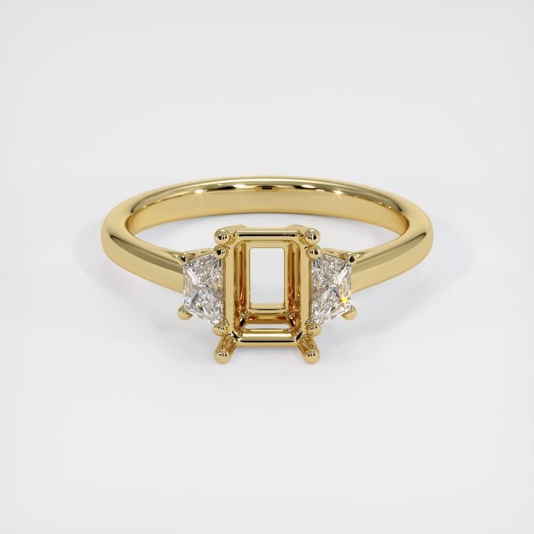 14K Yellow Gold Three Stone Ring Setting
