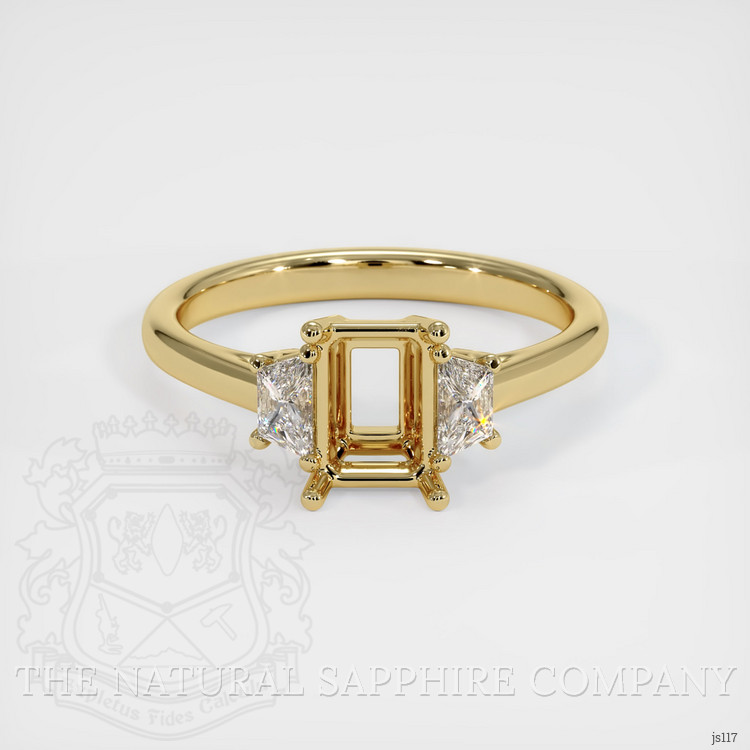 14K Yellow Gold Three Stone Ring Setting