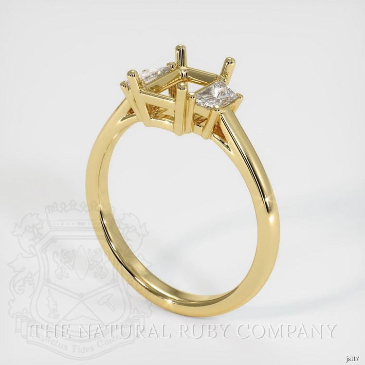 18K Yellow Gold Three Stone Ring Setting