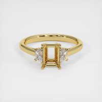 18K Yellow Gold Three Stone Ring Setting Image