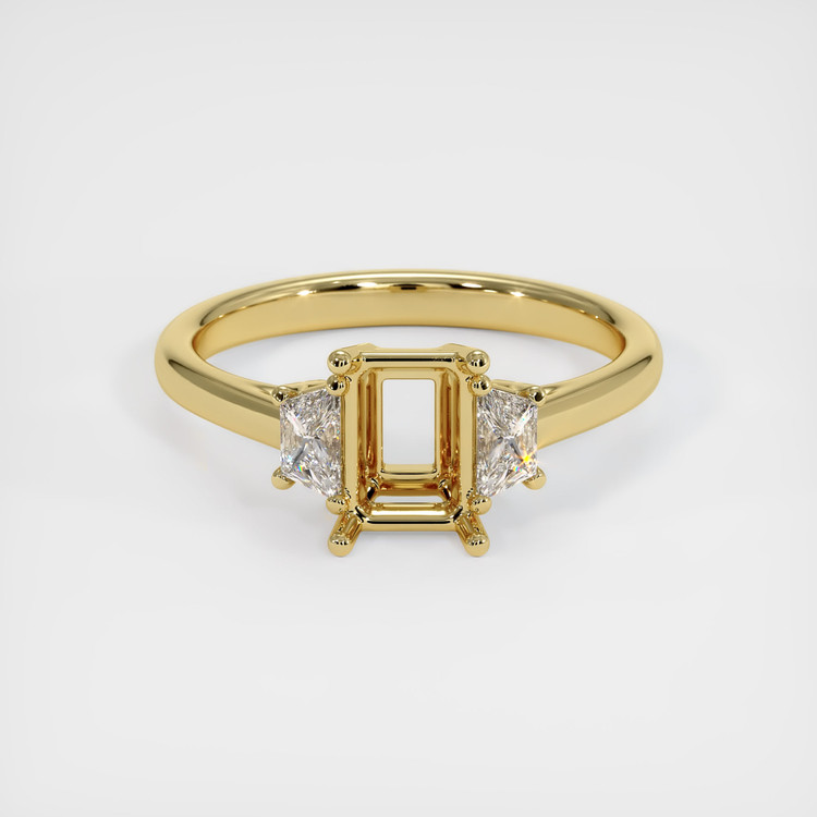 18K Yellow Gold Three Stone Ring Setting
