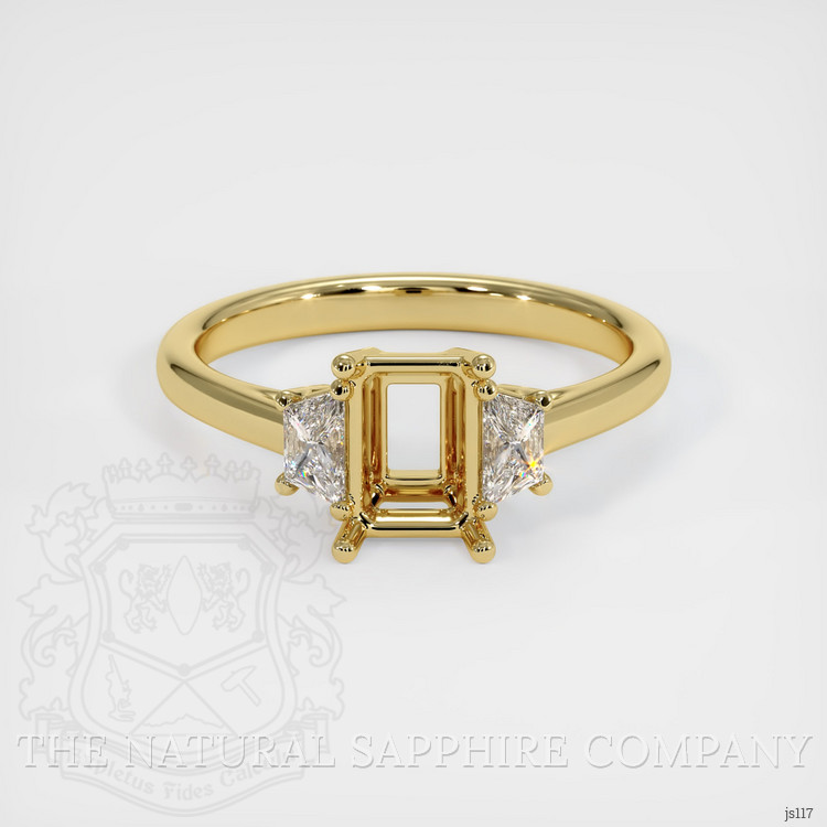 18K Yellow Gold Three Stone Ring Setting