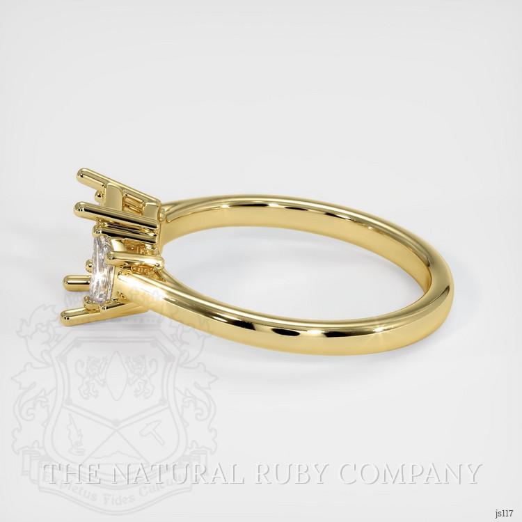 18K Yellow Gold Three Stone Ring Setting